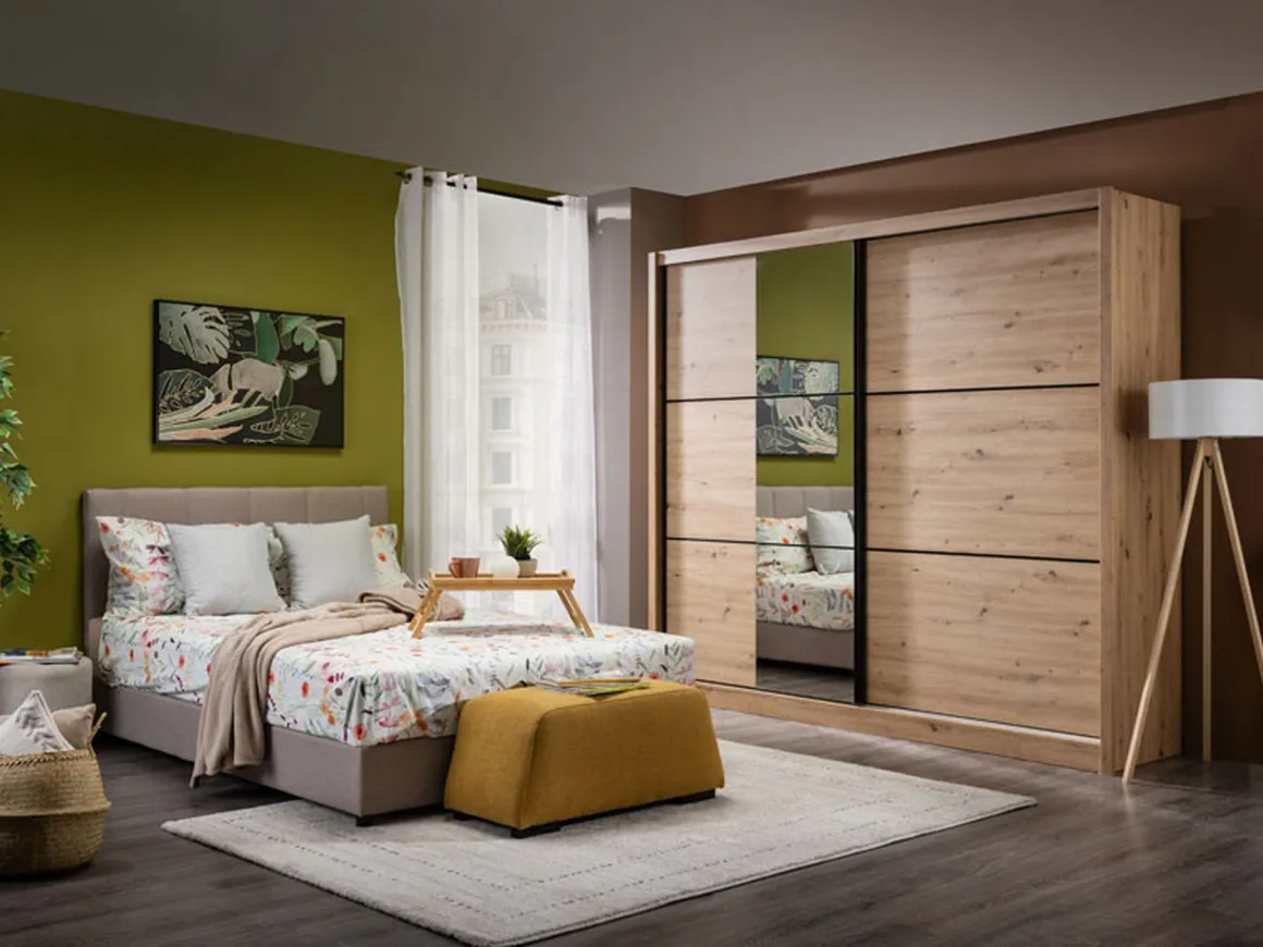 Guardaroba 2 Ante > Dmora Guardaroba 2 Ante un Cassetto un Ripiano 80x170h cm, Appendiabiti - Budoia Marrone Rovere