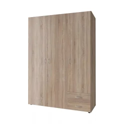 Guardaroba 3 Ante > Dmora Guardaroba 3 Ante 3 Ripiani 3 Cassetti 90x47 cm, Appendiabiti - Valdengo Marrone Rovere