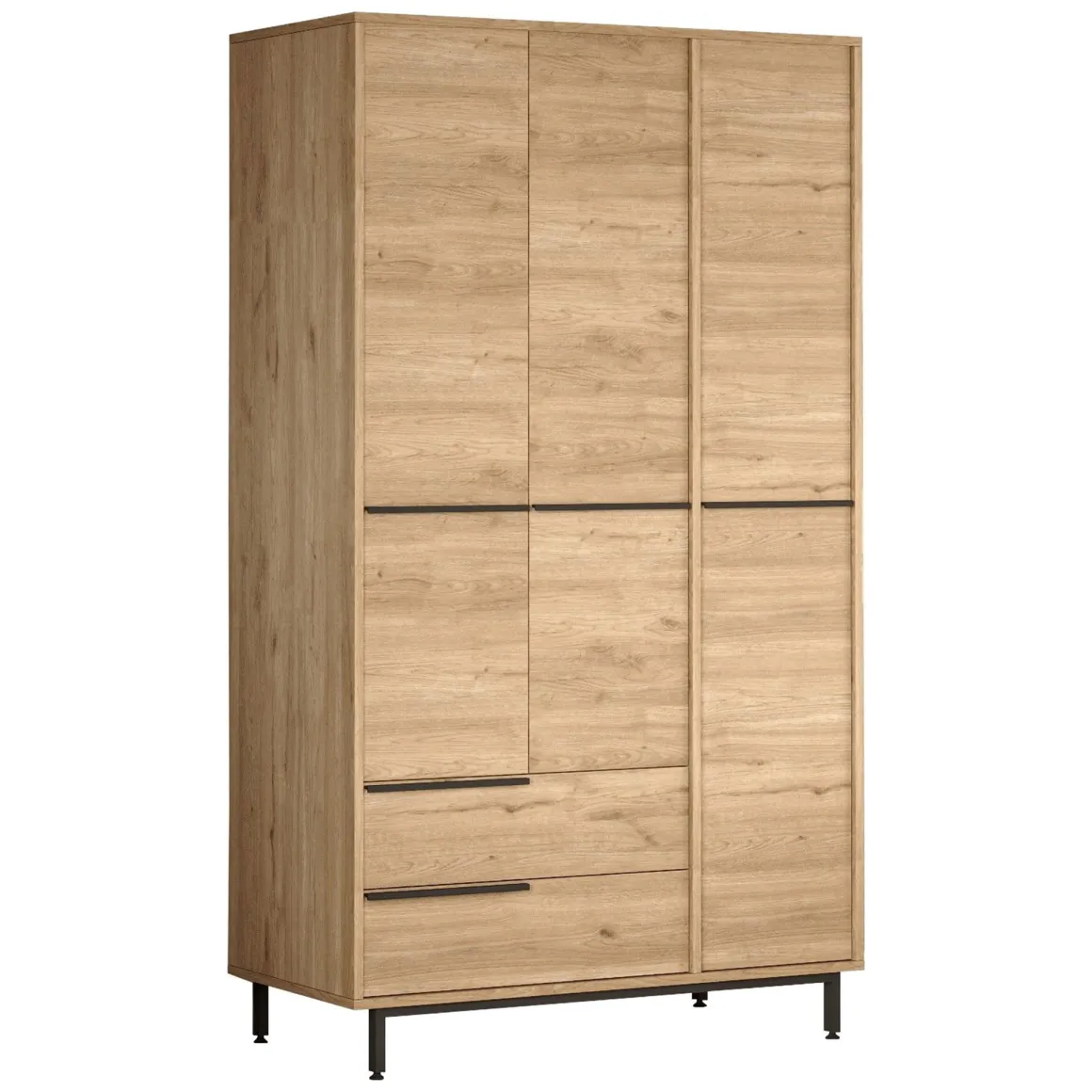 Guardaroba 3 Ante > Dmora Guardaroba 3 Ante Appendiabiti 2 Cassetti 51x137 cm, 3 Ripiani - Mayos Marrone Rovere