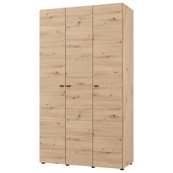 Guardaroba 3 Ante > Dmora Guardaroba 3 Ante Marrone Rovere Nodi Bianco Appendiabiti 4 Ripiani 150x50 cm, 6 Vani - Senales Bianco, Marrone Rovere Nodi
