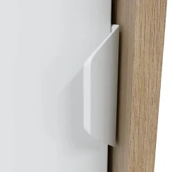 Guardaroba 3 Ante > Dmora Guardaroba 3 Ante Marrone Rovere Nodi Bianco Appendiabiti 4 Ripiani 150x50 cm, 6 Vani - Senales Bianco, Marrone Rovere Nodi