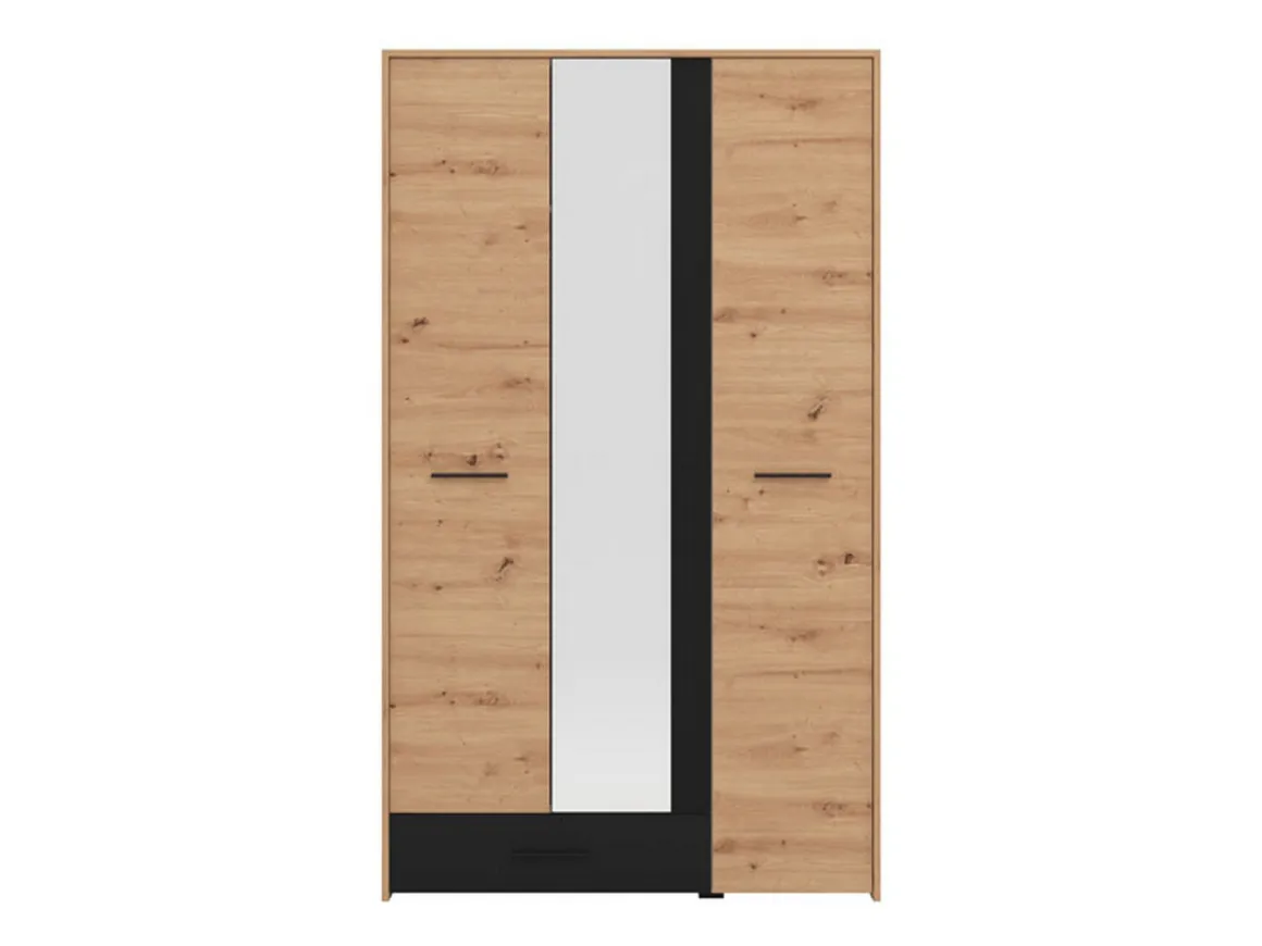 Guardaroba 3 Ante > Dmora Guardaroba 3 Ante Marrone Rovere Nodi Nero Appendiabiti un Cassetto 138x54.5 cm, 5 Ripiani - Ilbono Nero, Marrone Rovere Nodi