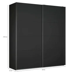 Guardaroba 2 ante nero ante scorrevoli 200x218h cm - Malakas