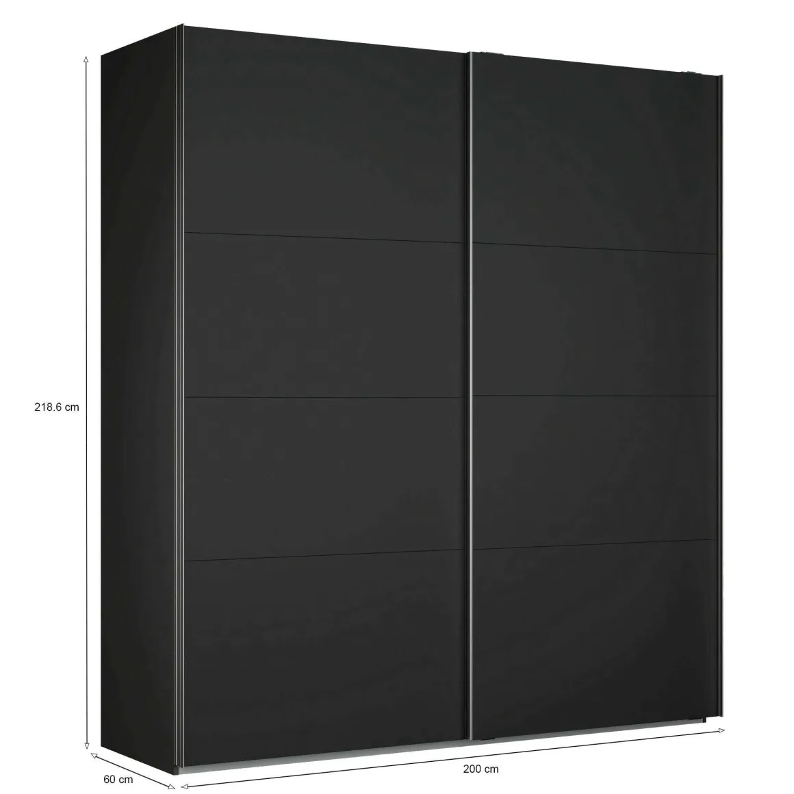Guardaroba 2 ante nero ante scorrevoli 200x218h cm - Malakas