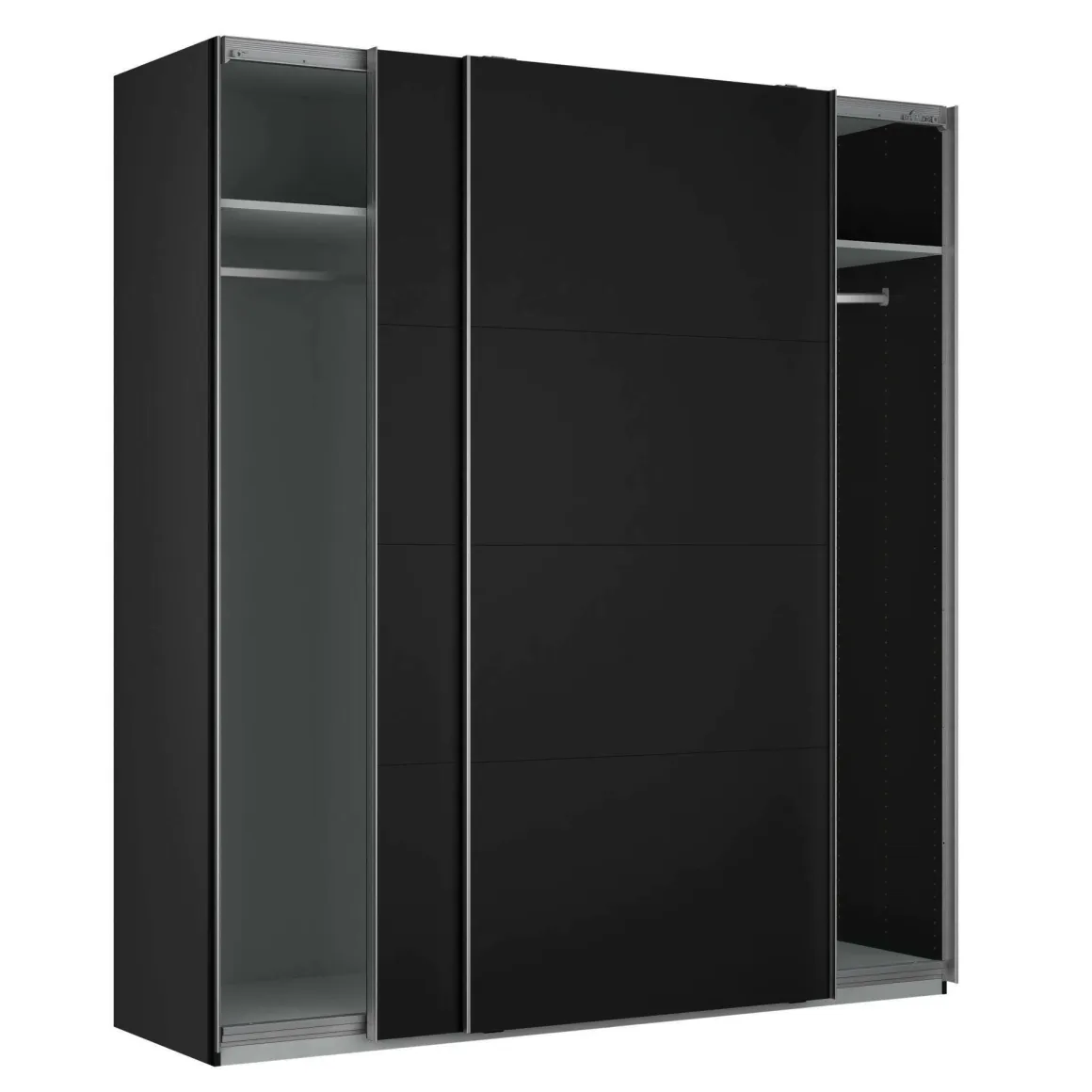 Guardaroba 2 ante nero ante scorrevoli 200x218h cm - Malakas