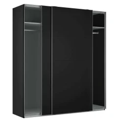 Guardaroba 2 ante nero ante scorrevoli 200x218h cm - Malakas