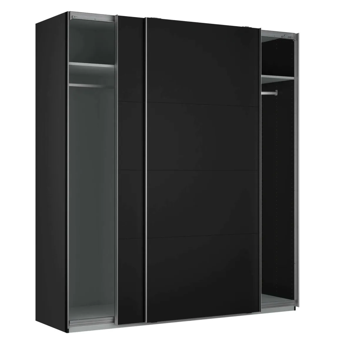 Guardaroba 2 ante nero ante scorrevoli 200x218h cm - Malakas