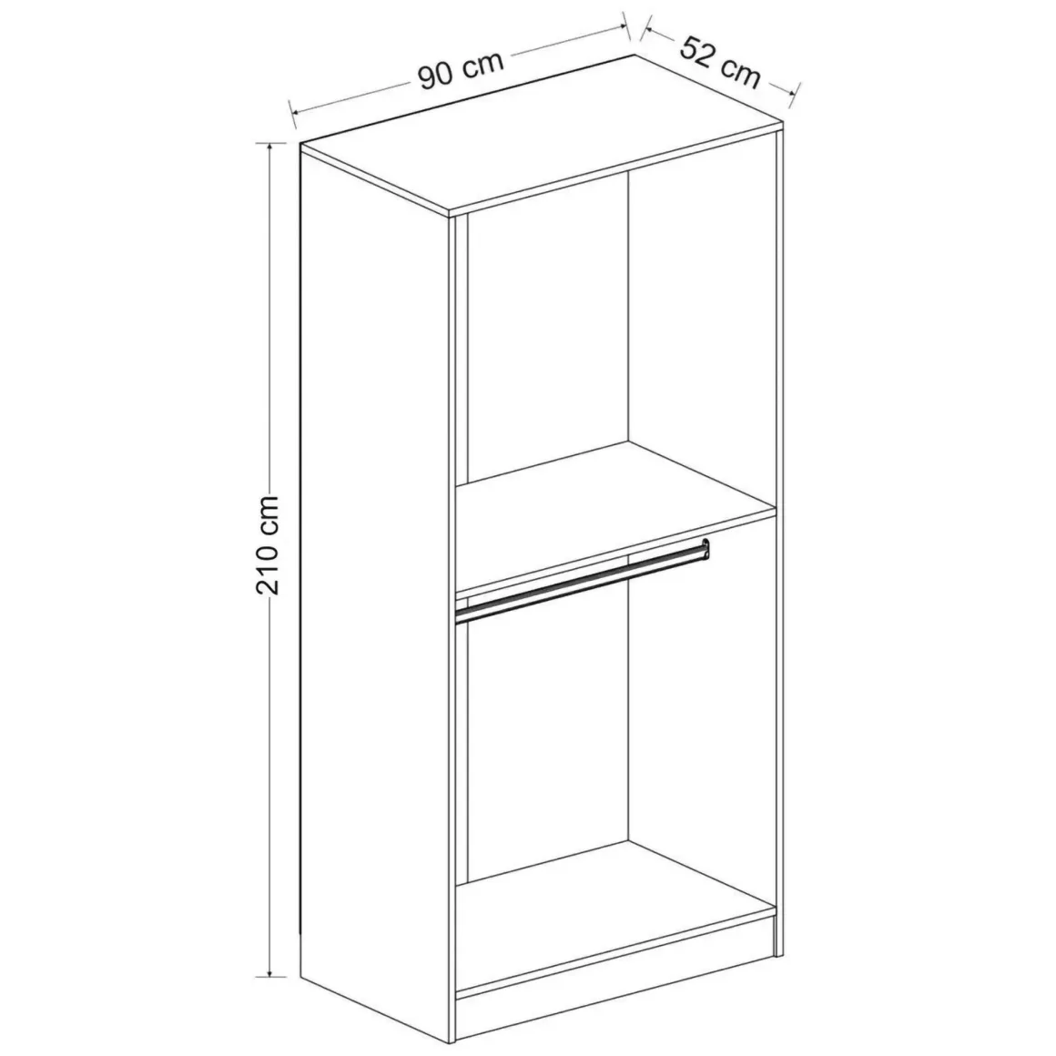 Guardaroba 2 Ante > Dmora Guardaroba 2 Ante Nero Antracite Marrone Rovere 2 Ripiani 2 Ante 77x119h cm, Apertura Scorrevole - Stelvio Marrone Rovere, Nero Antracite