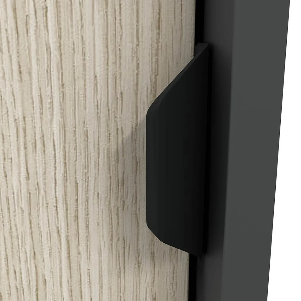 Guardaroba 2 Ante > Dmora Guardaroba 2 Ante Nero Antracite Marrone Rovere 2 Ripiani 2 Ante 77x119h cm, Apertura Scorrevole - Stelvio Marrone Rovere, Nero Antracite
