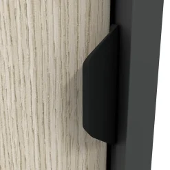 Guardaroba 3 Ante > Dmora Guardaroba 3 Ante Nero Antracite Marrone Rovere 4 Ripiani Appendiabiti 150x50 cm, 3 Ante - Senales Marrone Rovere, Nero Antracite