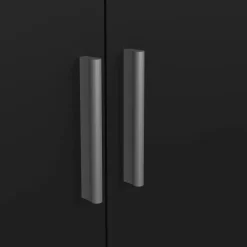 Guardaroba 2 Ante Nero Appendiabiti 5 Ripiani 78.7x200.9h cm, Apertura Battente - Argor