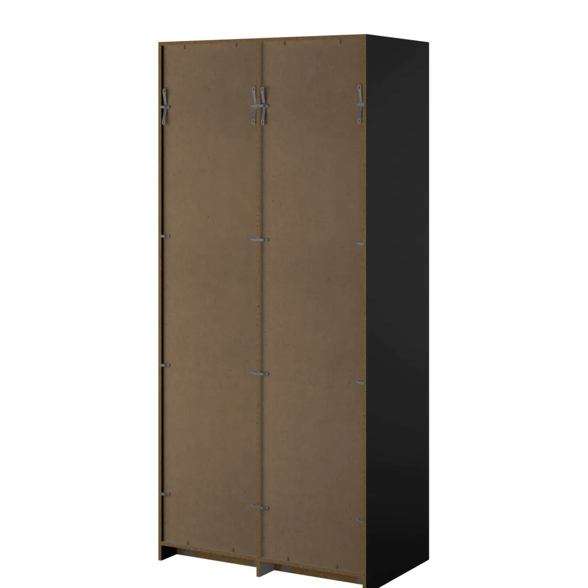 Armadi Multiuso 2 Ante > Dmora Guardaroba 2 ante salvaspazio 100x218h cm - Anagni Nero