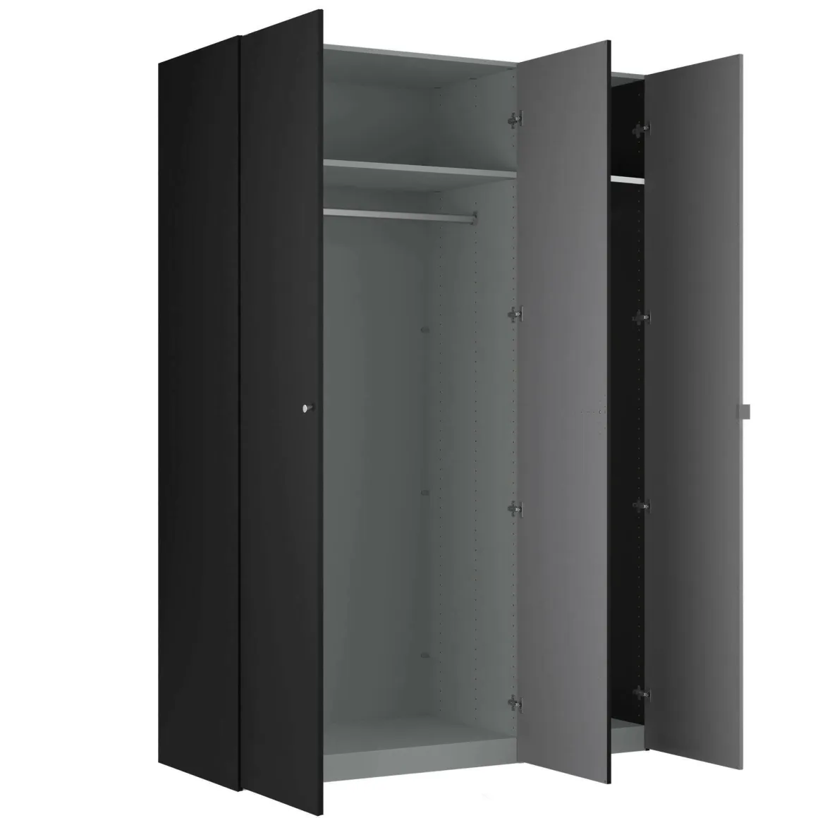 Guardaroba 3 ante nero salvaspazio 150x218h cm - Arce