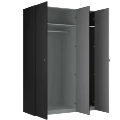 Guardaroba 3 ante nero salvaspazio 150x218h cm - Arce