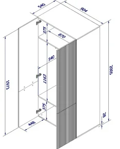 Guardaroba 2 ante nero 90x198h cm - Caiazzo