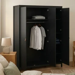 Guardaroba 3 ante nero 150x199h cm - Conti