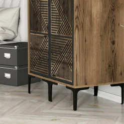 Guardaroba 2 ante noce e antracite 80x200h cm - Acate