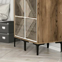 Guardaroba 2 Ante|Camera Da Letto > Dmora Guardaroba 2 ante noce e bianco 80x200h cm - Acate Bianco, Marrone Noce