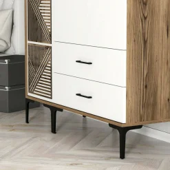 Guardaroba 3 Ante|Camera Da Letto > Dmora Guardaroba 3 ante noce e bianco 120x201h cm - Awty Bianco, Marrone Noce