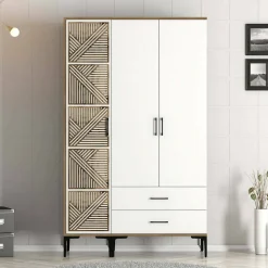 Guardaroba 3 Ante|Camera Da Letto > Dmora Guardaroba 3 ante noce e bianco 120x201h cm - Awty Bianco, Marrone Noce
