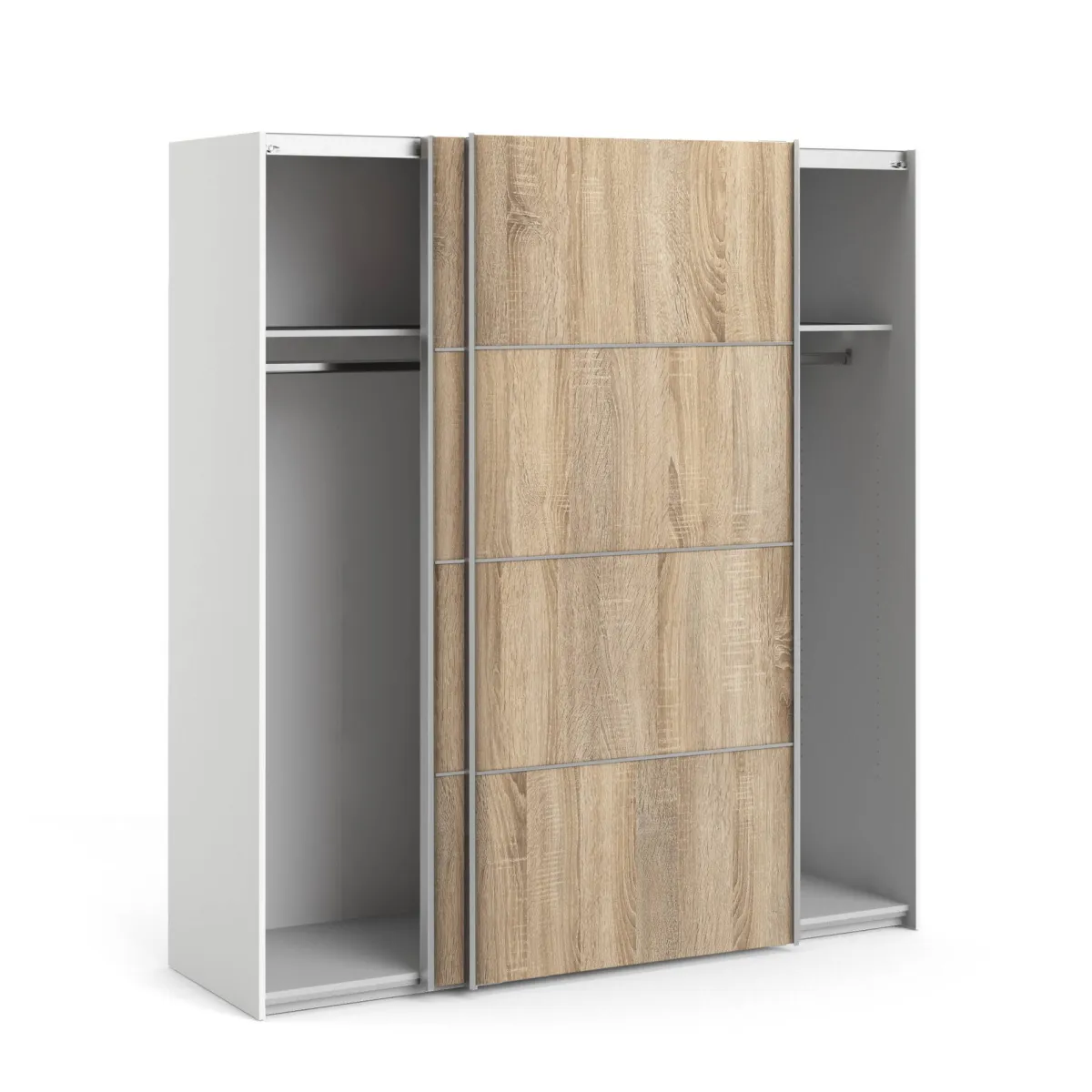 Guardaroba 2 Ante > Dmora Guardaroba 2 ante quercia e bianco 182x201h cm - Accadia Bianco, Marrone Quercia