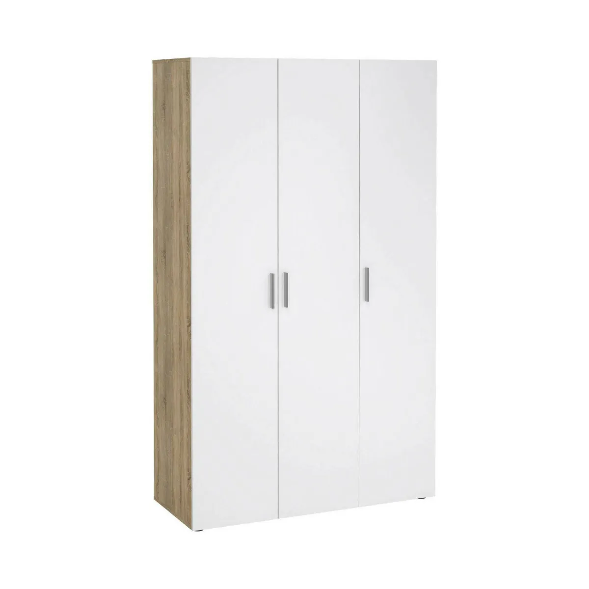 Guardaroba 3 Ante > Dmora Guardaroba 3 ante quercia e bianco lucido 118x200h cm - Albacore Bianco Lucido, Marrone Quercia