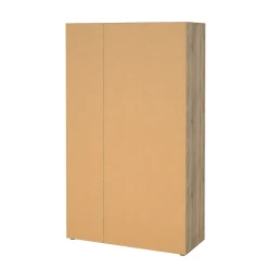 Guardaroba 3 Ante > Dmora Guardaroba 3 ante quercia e bianco lucido 118x200h cm - Albacore Bianco Lucido, Marrone Quercia