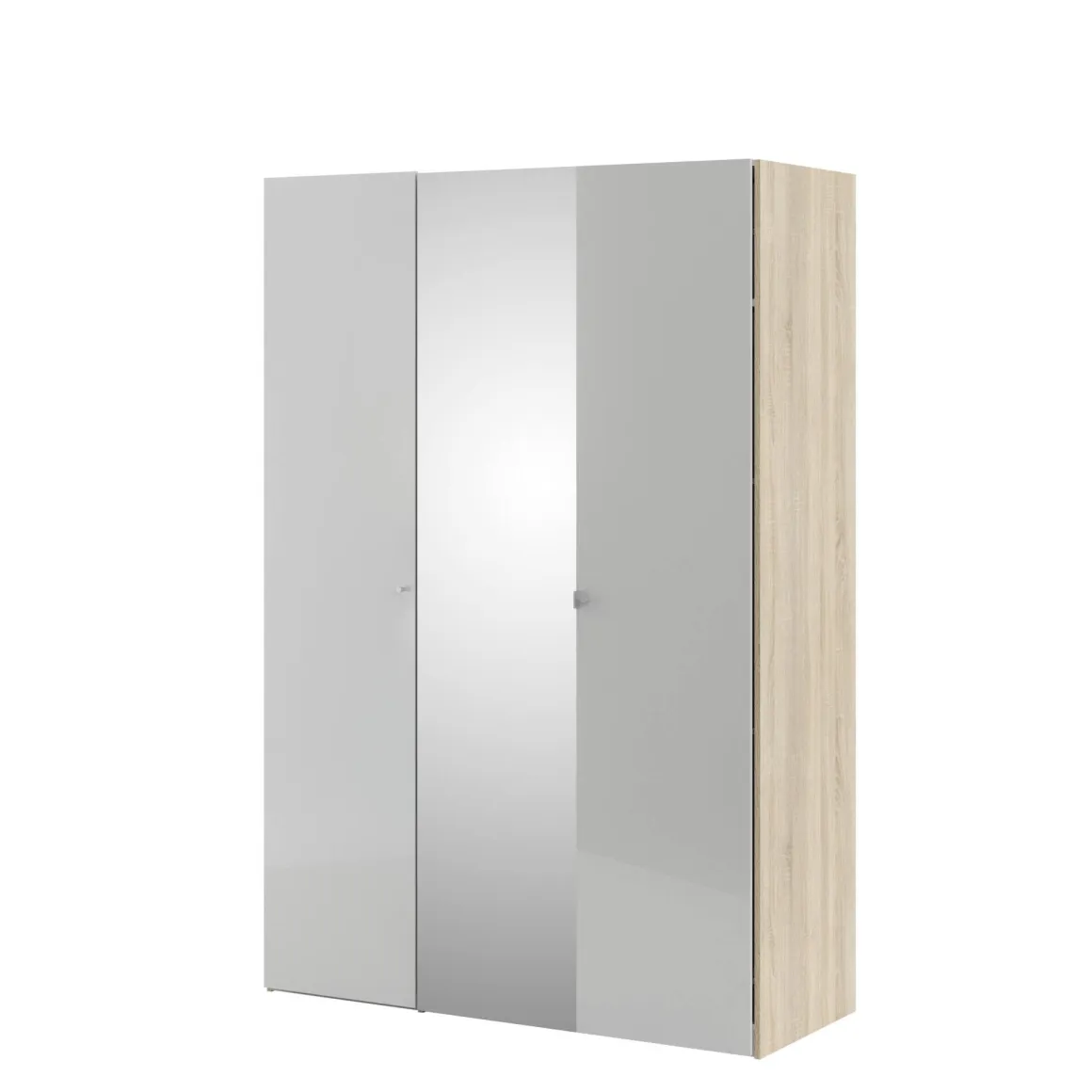 Guardaroba 3 ante quercia e bianco lucido 147x218h cm - Megi