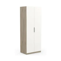 Guardaroba 2 ante rovere e bianco opaco 79x203h cm - Fioretta