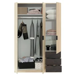 Guardaroba 3 Ante|Camera Da Letto > Dmora Guardaroba 3 ante rovere e ossido 121x180h cm - Apaches Marrone Ossido, Marrone Rovere