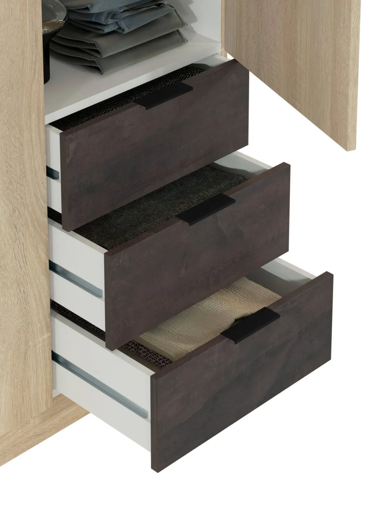Guardaroba 3 Ante|Camera Da Letto > Dmora Guardaroba 3 ante rovere e ossido 121x180h cm - Apaches Marrone Ossido, Marrone Rovere