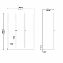 Guardaroba 3 Ante > Dmora Guardaroba 3 ante rovere 147x200h cm - Gener Marrone Rovere