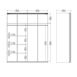 Guardaroba 2 Ante > Dmora Guardaroba 2 ante scorrevoli 182x220h cm - Badesse Nero