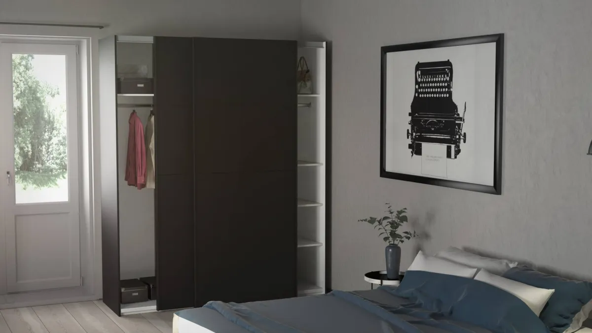 Guardaroba 2 Ante > Dmora Guardaroba 2 ante scorrevoli 182x220h cm - Badesse Nero
