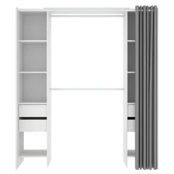 Guardaroba apertura a tenda bianco e grigio 180x205h cm - Era