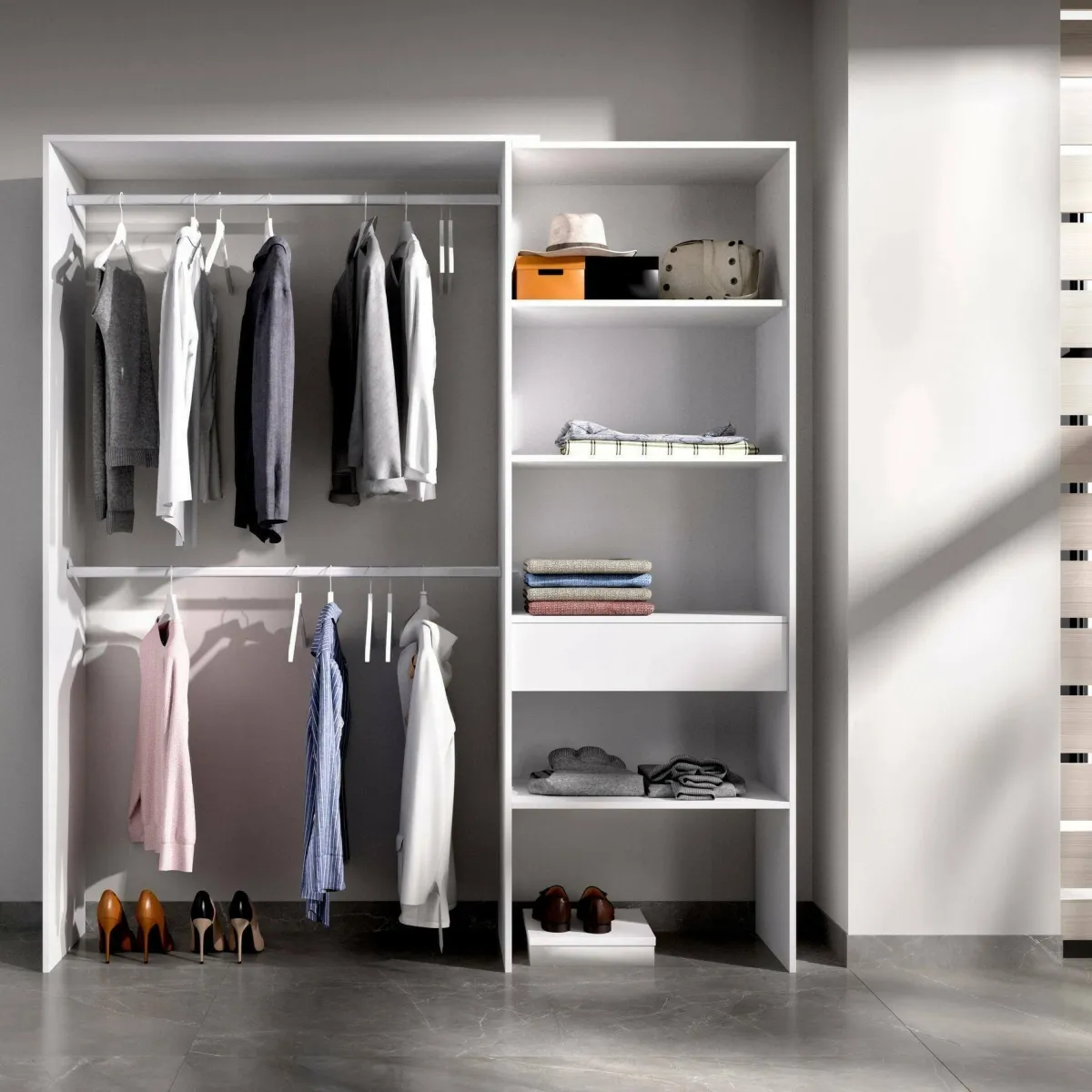 Cabine Armadio|Altri Guardaroba > Dmora Guardaroba classico 160x187h cm - Fauno Bianco