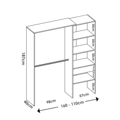 Cabine Armadio|Altri Guardaroba > Dmora Guardaroba classico 160x187h cm - Fauno Bianco