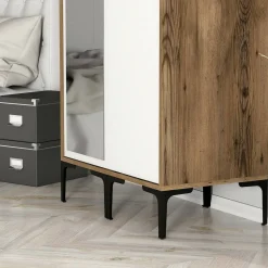 Guardaroba classico noce e bianco 80x200h cm - Anfo