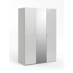 Guardaroba con anta specchio bianco lucido 147x218h cm - Megi