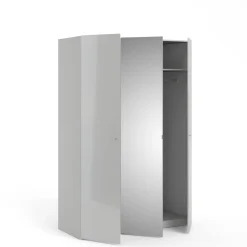 Guardaroba con anta specchio bianco lucido 147x218h cm - Megi
