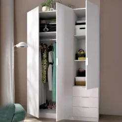 Guardaroba con appendiabiti bianco 121x184h cm - Astru