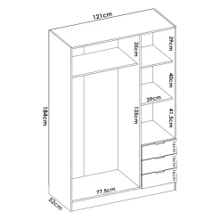 Guardaroba con appendiabiti bianco 121x184h cm - Astru
