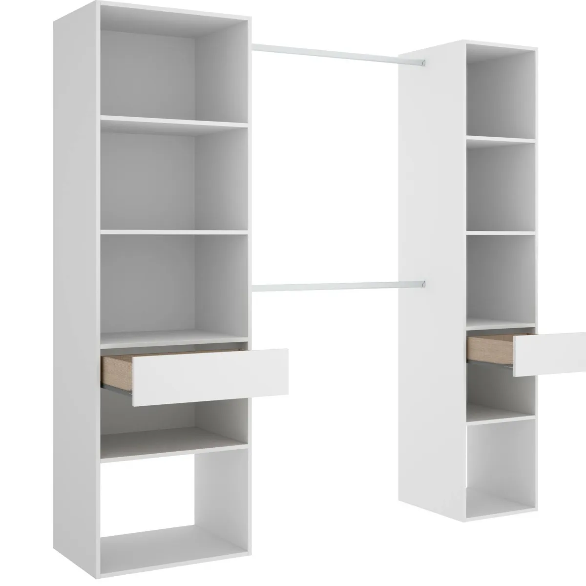 Camera Da Letto > Dmora Guardaroba con appendiabiti 200x205h cm - Amalio Bianco