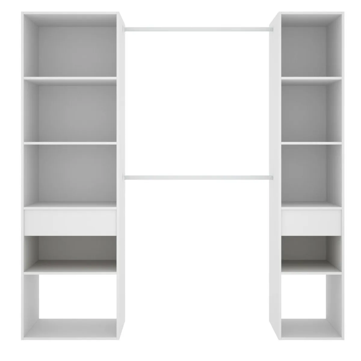 Camera Da Letto > Dmora Guardaroba con appendiabiti 200x205h cm - Amalio Bianco