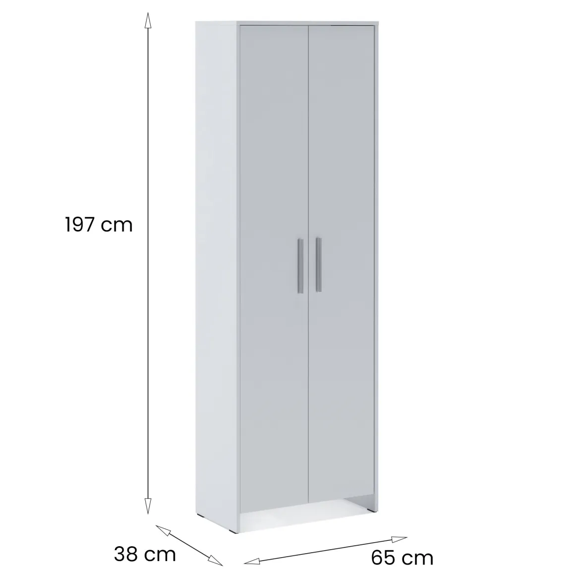 Guardaroba con appendiabiti bianco 65x197h cm - Vinadio