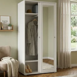 Guardaroba 3 Ante > Dmora Guardaroba con appendiabiti 90x202h cm - Kompasu Bianco