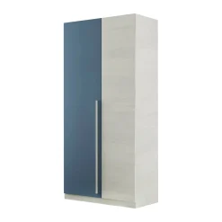 Guardaroba 2 Ante > Dmora Guardaroba con appendiabiti bianco e grigio 182x201h cm - Cassano Grigio, Bianco