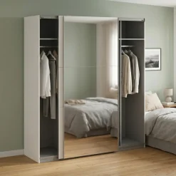 Guardaroba con appendiabiti bianco e grigio 195x220h cm - Andretta