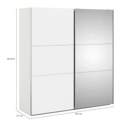 Guardaroba con appendiabiti bianco e grigio 195x220h cm - Andretta
