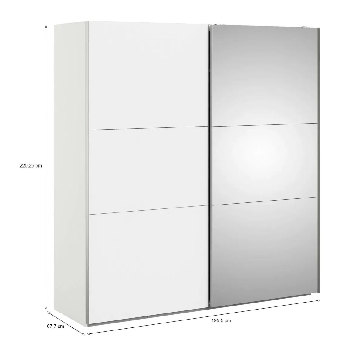 Guardaroba con appendiabiti bianco e grigio 195x220h cm - Andretta